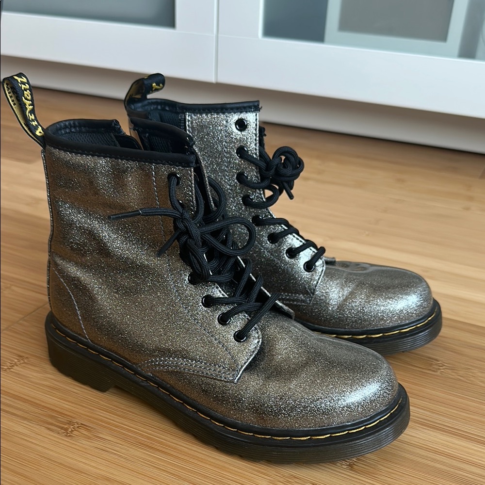 Dr. Martens Glitter Combat Boots - Picture 2 of 9